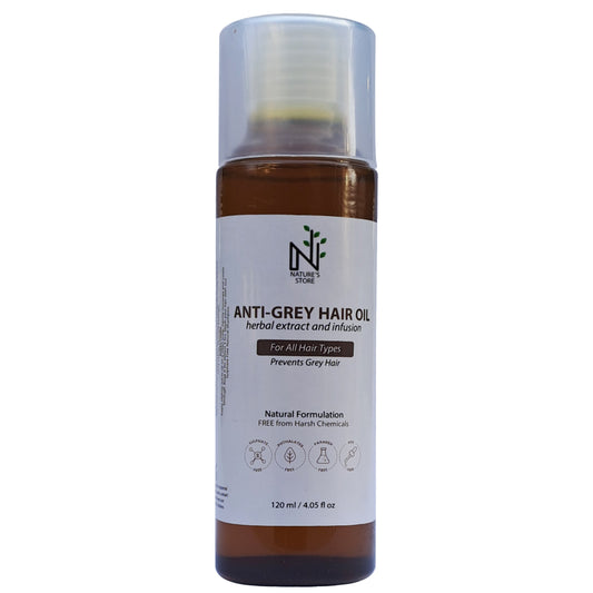 Buy Anti-Grey Hair Oil from The Nature's Store at the Best Prices online in Pakistan, Quick Delivery and Easy Returns only at The Nature's Store, Best organic and natural Hair Oil and Coloured Hair, Curly Hair, Grey Hair, Shine & Volume, Thin Hair in Pakistan,