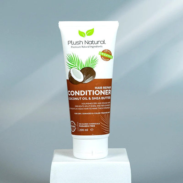 Buy Hair Repair Coconut Conditioner from Plush Natural at the Best Prices online in Pakistan, Quick Delivery and Easy Returns only at The Nature's Store, Best organic and natural Hair Conditioner and Coloured Hair, Curly Hair, Dry & Damaged Hair, Grey Hair, Long & Strong, Oily Hair, Shine & Volume in Pakistan, 