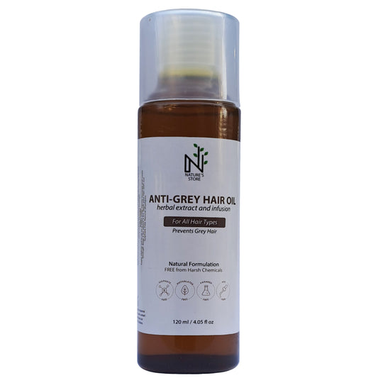 Buy Anti-Grey Hair Oil from The Nature's Store at the Best Prices online in Pakistan, Quick Delivery and Easy Returns only at The Nature's Store, Best organic and natural Hair Oil and Coloured Hair, Curly Hair, Grey Hair, Shine & Volume, Thin Hair in Pakistan, 