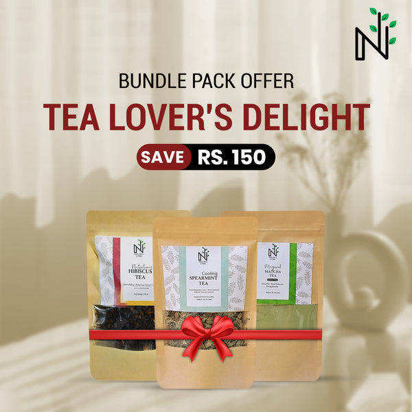 Buy Tea Lover's Delight from The Nature's Store at the Best Prices online in Pakistan, Quick Delivery and Easy Returns only at The Nature's Store, Best organic and natural Herbal Tea and Digestion & Weight Management, Exclusive Bundles (% OFF), Joints/Muscles, Respiratory, Women's Health / PCOS in Pakistan, 