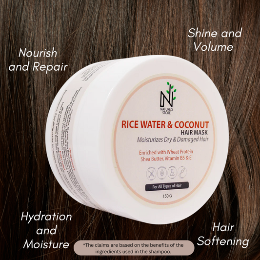 Rice Water and Coconut Hair Mask (with Vitamins & Proteins)
