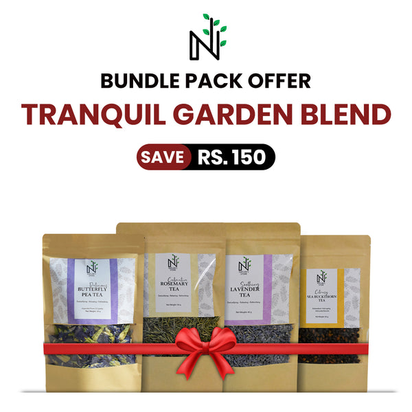 Buy Tranquil Garden Blend Teas from The Nature's Store at the Best Prices online in Pakistan, Quick Delivery and Easy Returns only at The Nature's Store, Best organic and natural Herbal Tea and Diabetes, Exclusive Bundles (% OFF), Respiratory, Skin & Hair, Stress & Anxiety in Pakistan, 