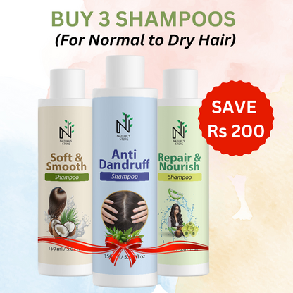 Buy 3 Herbal Shampoos (Normal to Dry Hair Type)