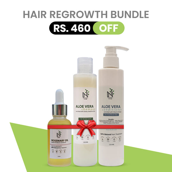 Buy Hair Regrowth Bundle - Save Rs 460 from The Nature's Store at the Best Prices online in Pakistan, Quick Delivery and Easy Returns only at The Nature's Store, Best organic and natural Bundle Offer and Coloured Hair, Curly Hair, Dandruff, Dry & Damaged Hair, Exclusive Bundles (% OFF), Grey Hair, Hair Fall, Hair Regrowth, Long & Strong, Shine & Volume in Pakistan, 