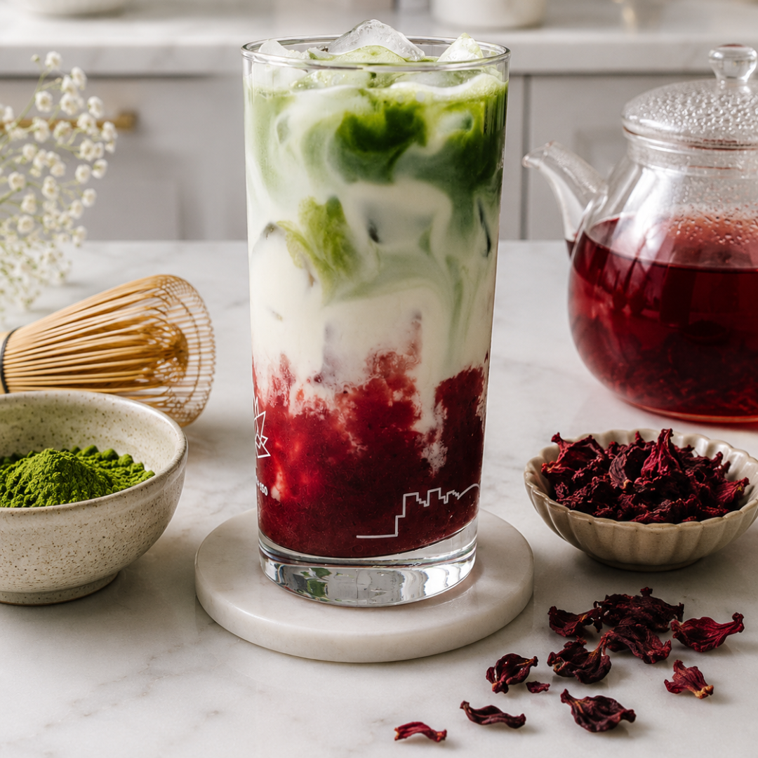 Ruby Glow Matcha Latte