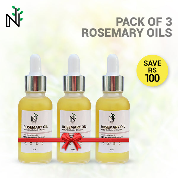 Buy Pack of 3 Rosemary Oils - Hair Growth Treatment for Scalp from The Nature's Store at the Best Prices online in Pakistan, Quick Delivery and Easy Returns only at The Nature's Store, Best organic and natural Hair Oil and Coloured Hair, Curly Hair, Dry & Damaged Hair, Hair Fall, Hair Regrowth, Shine & Volume, Thin Hair in Pakistan, 