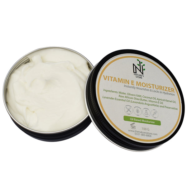 Buy Vitamin E Moisturizer - Organic & Natural from The Nature's Store at the Best Prices online in Pakistan, Quick Delivery and Easy Returns only at The Nature's Store, Best organic and natural Moisturizer & Cream and Anti Aging, Brightening, Glow, Pigmentation in Pakistan, 