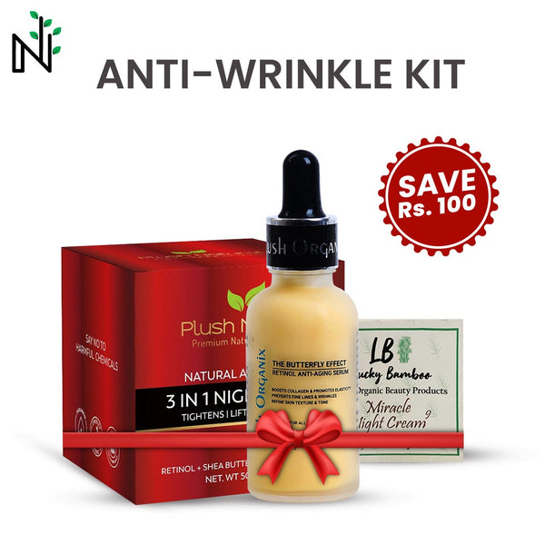 Buy Anti Wrinkle Kit from The Nature's Store at the Best Prices online in Pakistan, Quick Delivery and Easy Returns only at The Nature's Store, Best organic and natural Bundle Offer and ANTI ACNE, BREAKOUT, Fresco Seeds (Brand), PIMPLE in Pakistan, 