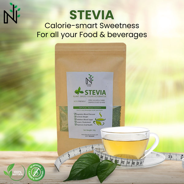 Buy Organic Stevia from The Nature's Store at the Best Prices online in Pakistan, Quick Delivery and Easy Returns only at The Nature's Store, Best organic and natural Natural Sugar and Herbs in Pakistan, 