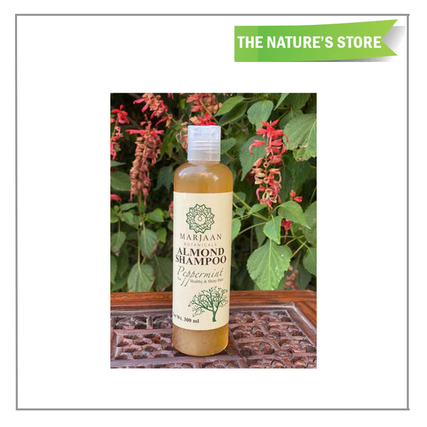 Buy Almond Shampoo(Peppermint) from Marjaan Botanicals at the Best Prices online in Pakistan, Quick Delivery and Easy Returns only at The Nature's Store, Best organic and natural Hair Shampoo and Coloured Hair, Curly Hair, Grey Hair, Long & Strong, Oily Hair, Shine & Volume in Pakistan, 