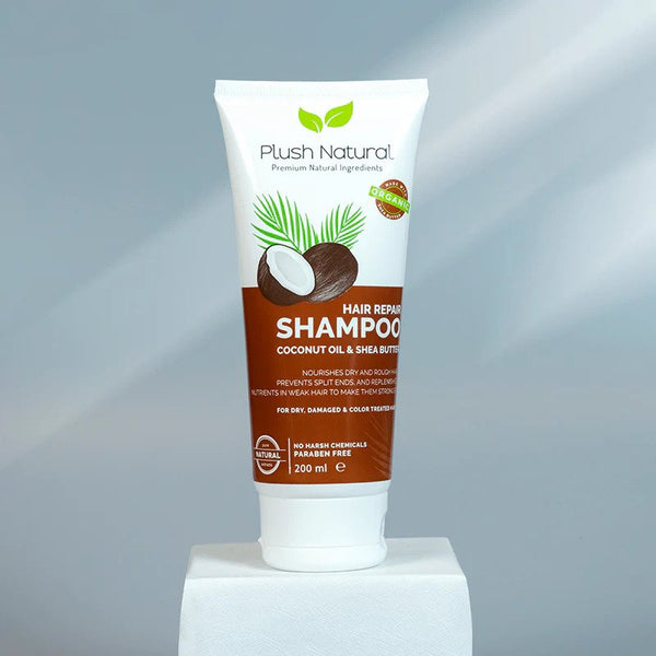 Buy Hair Repair Coconut Shampoo from Plush Natural at the Best Prices online in Pakistan, Quick Delivery and Easy Returns only at The Nature's Store, Best organic and natural Hair Shampoo and Coloured Hair, Curly Hair, Dry & Damaged Hair, Grey Hair, Long & Strong, Oily Hair, Shine & Volume in Pakistan, 
